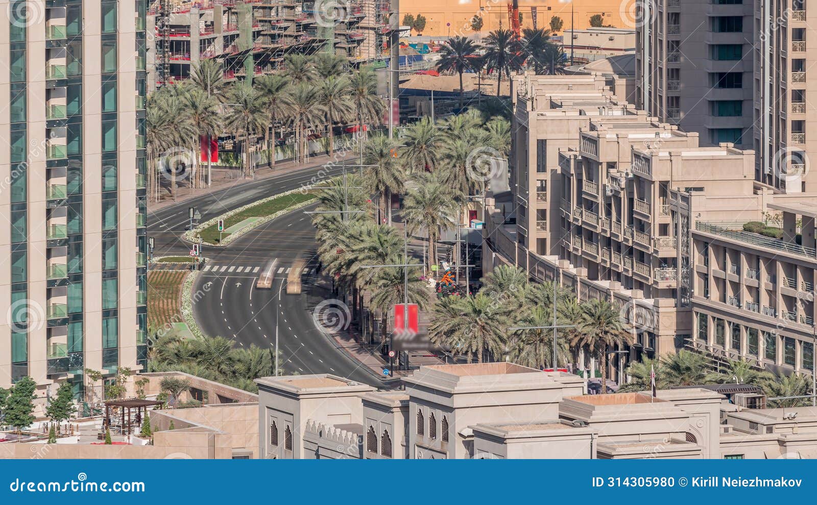 intersection traffic timelapse on mohammed bin rashid boulevard