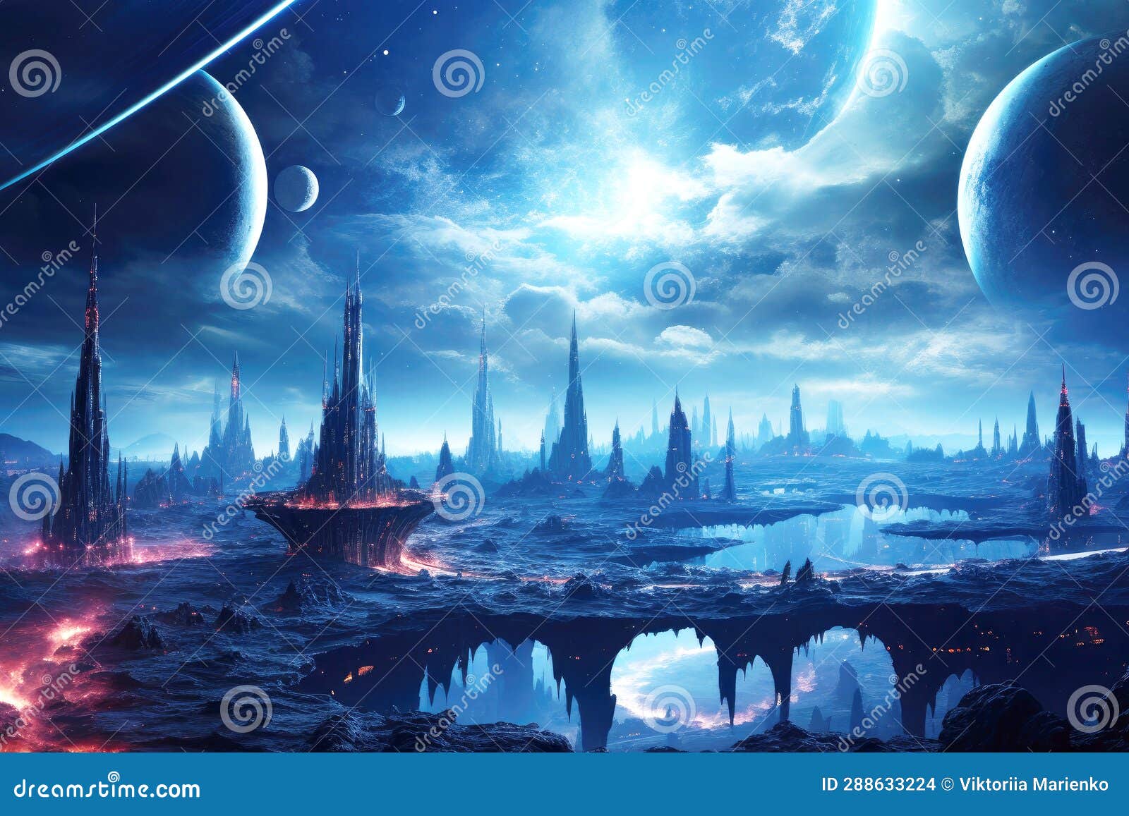 interstellar fantasia: breathtaking alien planet landscape