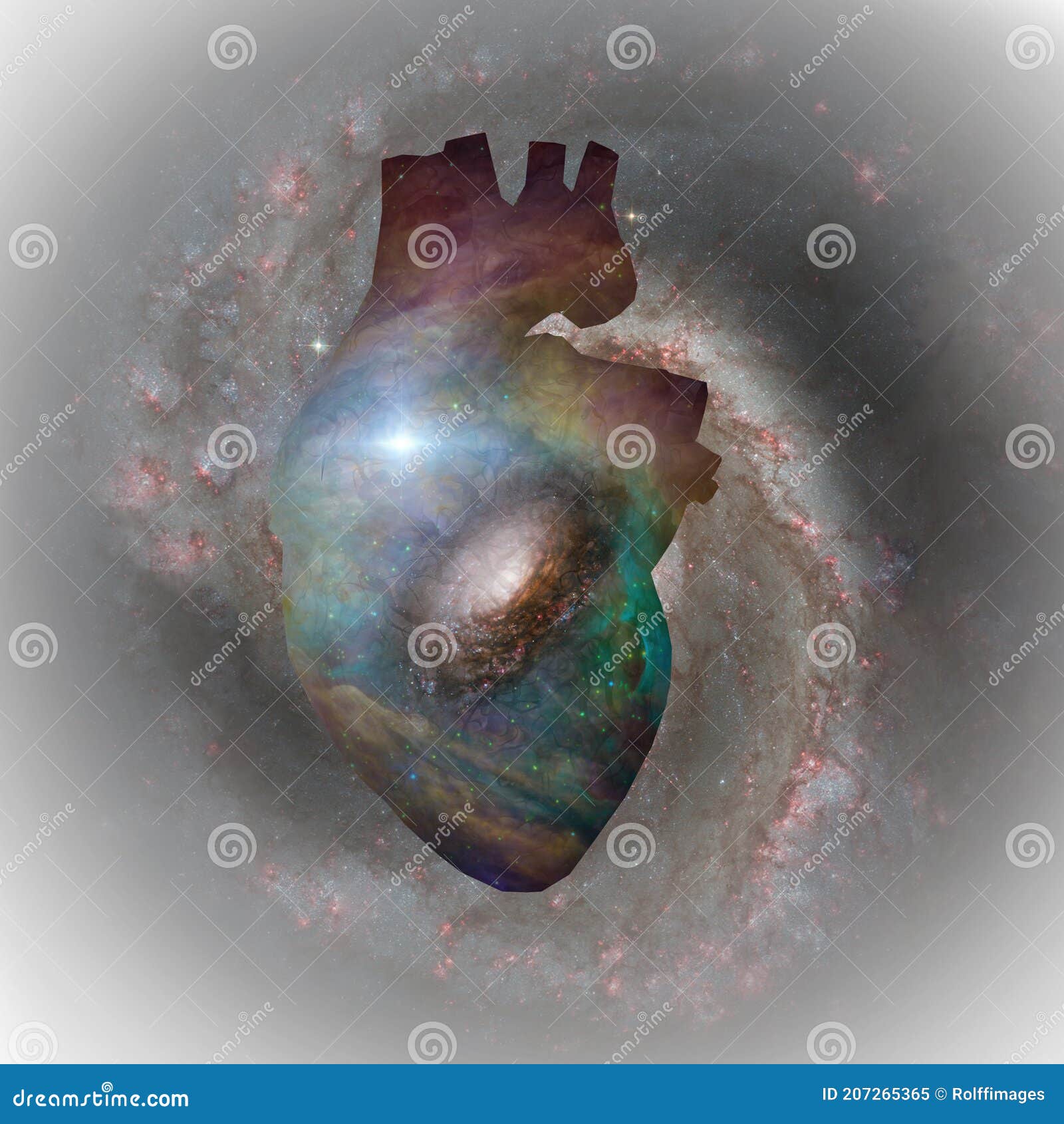 Interstellar Heart Collage stock illustration. Illustration of night
