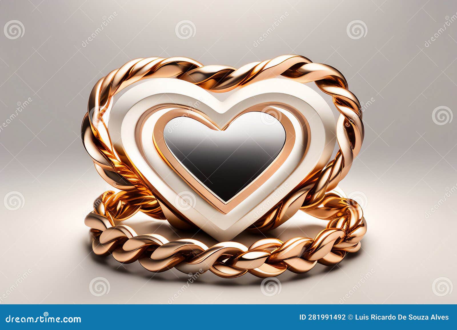 Intertwined Hearts Symbolizing Enduring Love between People. Generative