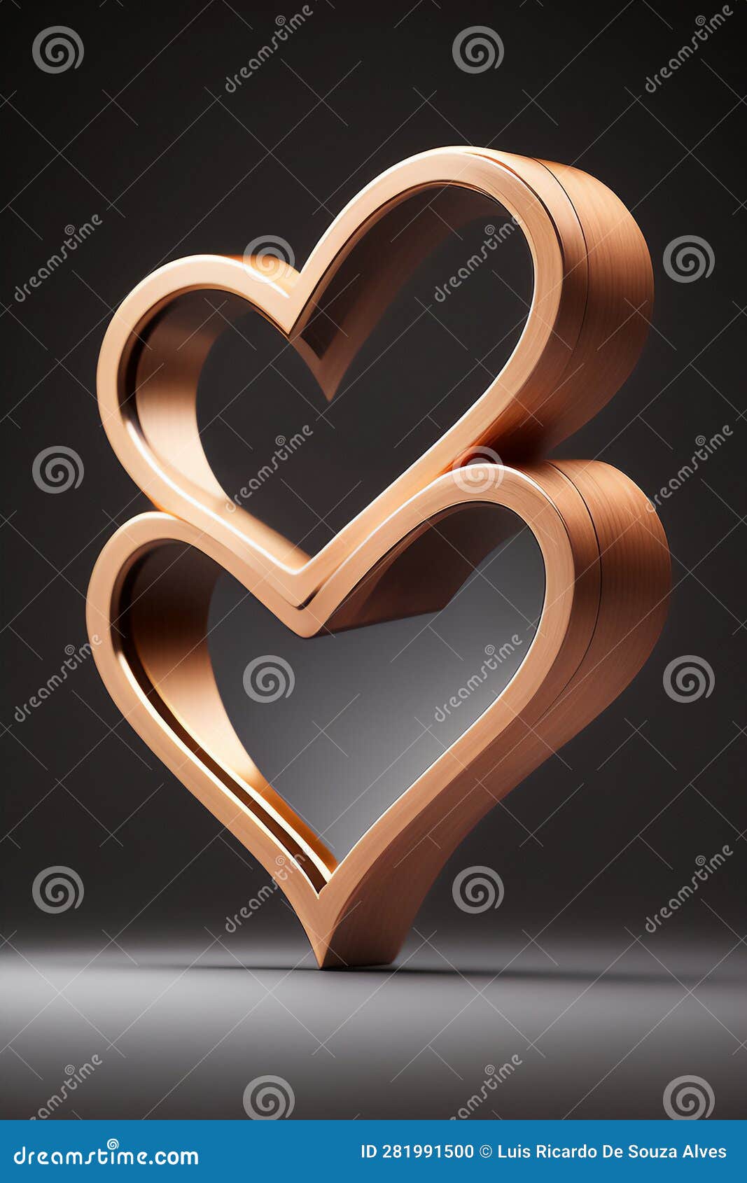 Intertwined Hearts Symbolizing Enduring Love between People. Generative