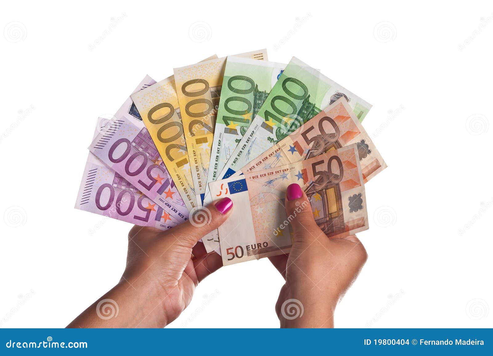 Ensemble D'euro Billets De Banque Et Pièces De Monnaie Photo stock