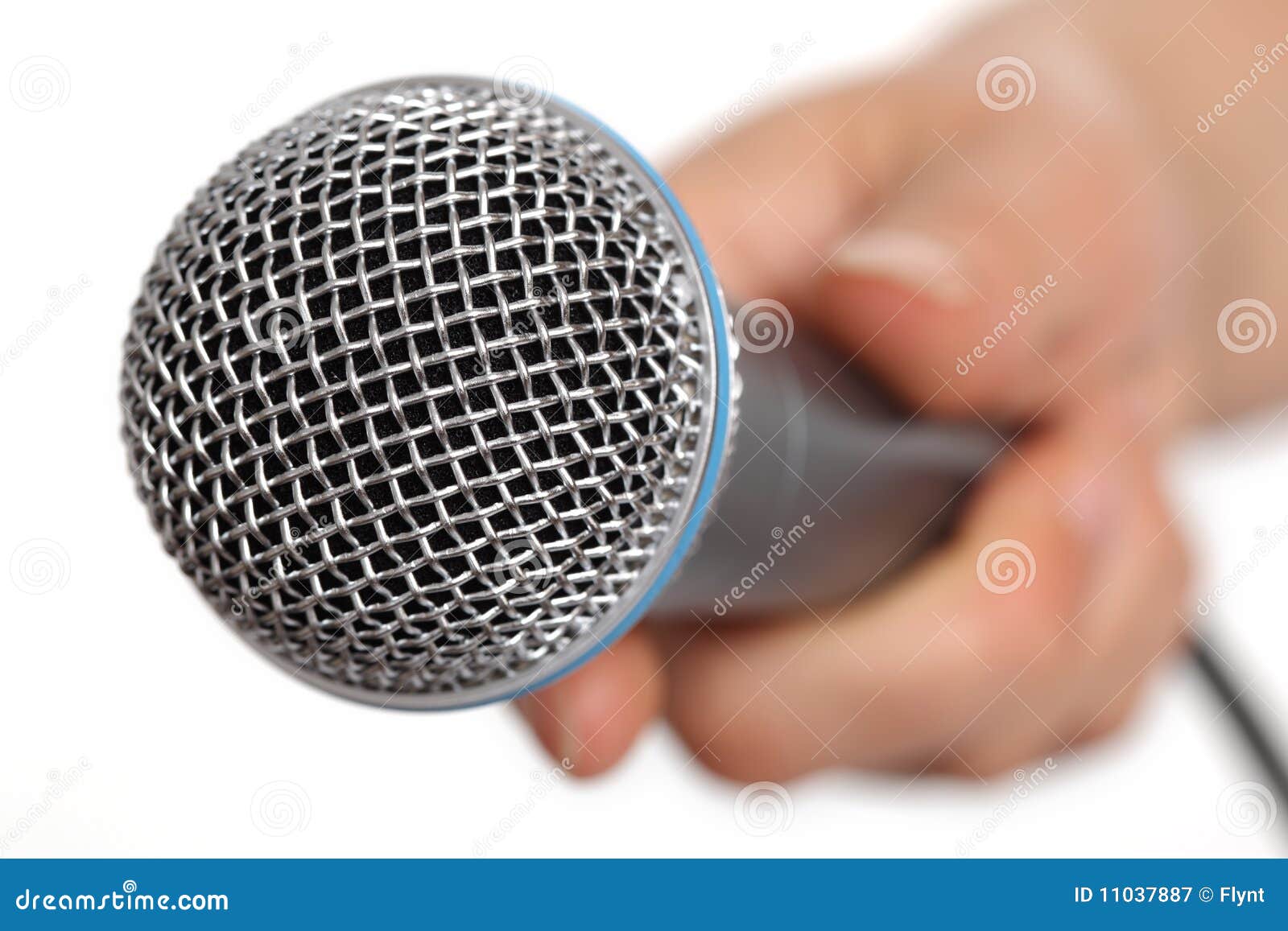Interview with microphone Stock Photo