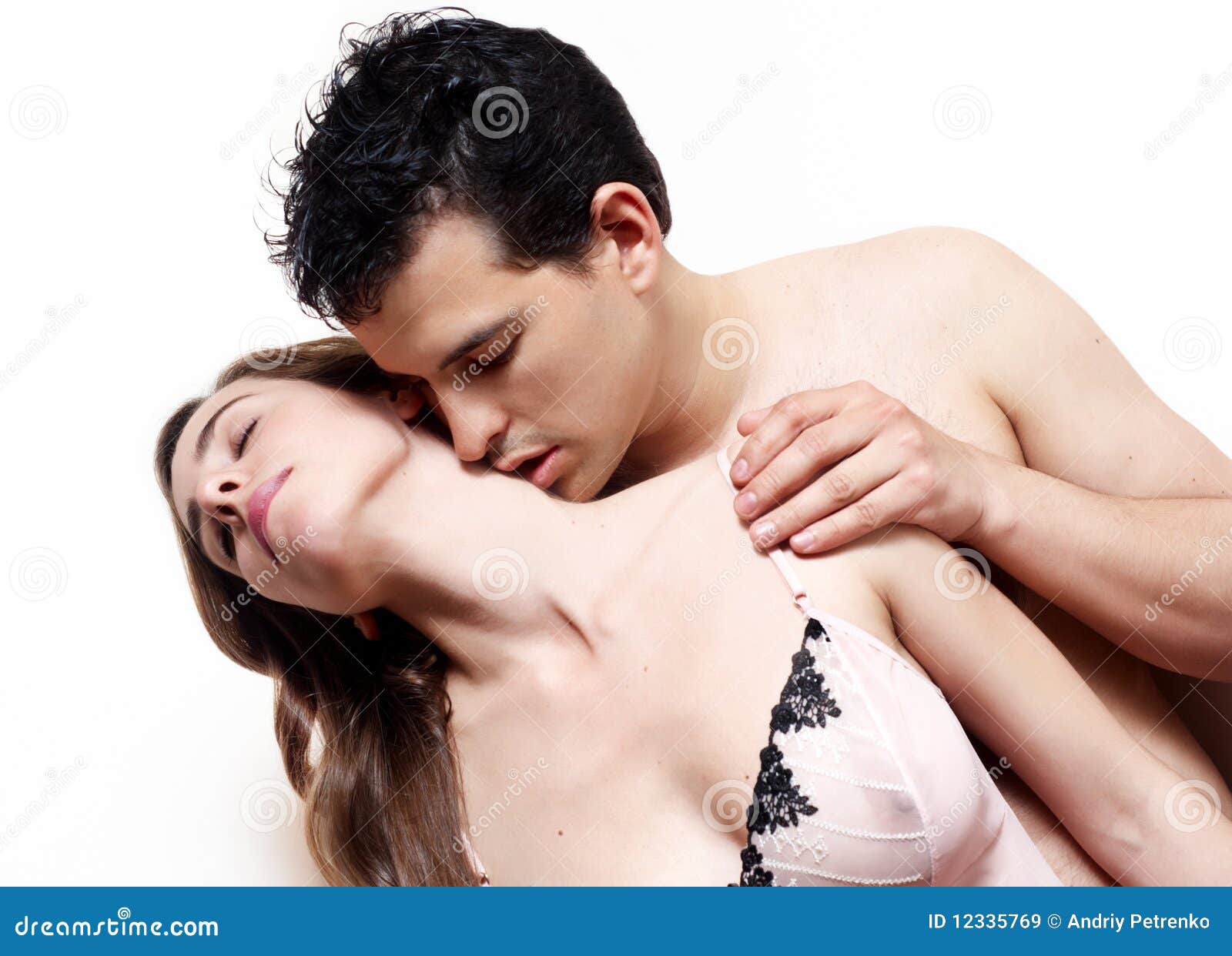 Intimate Young Couple during Foreplay Stock Image