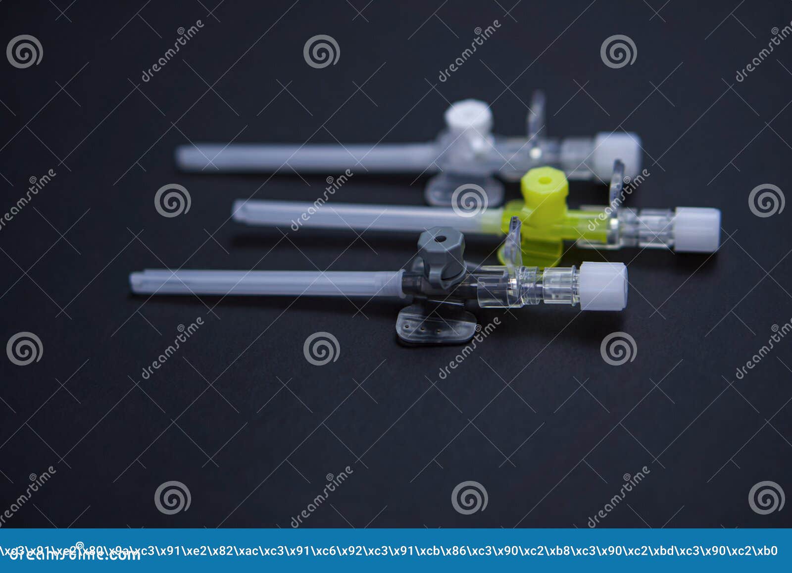 intravenous catheters close-up