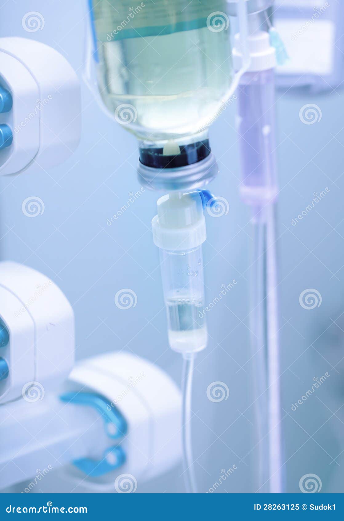 intravenous drip medication in the hospital.