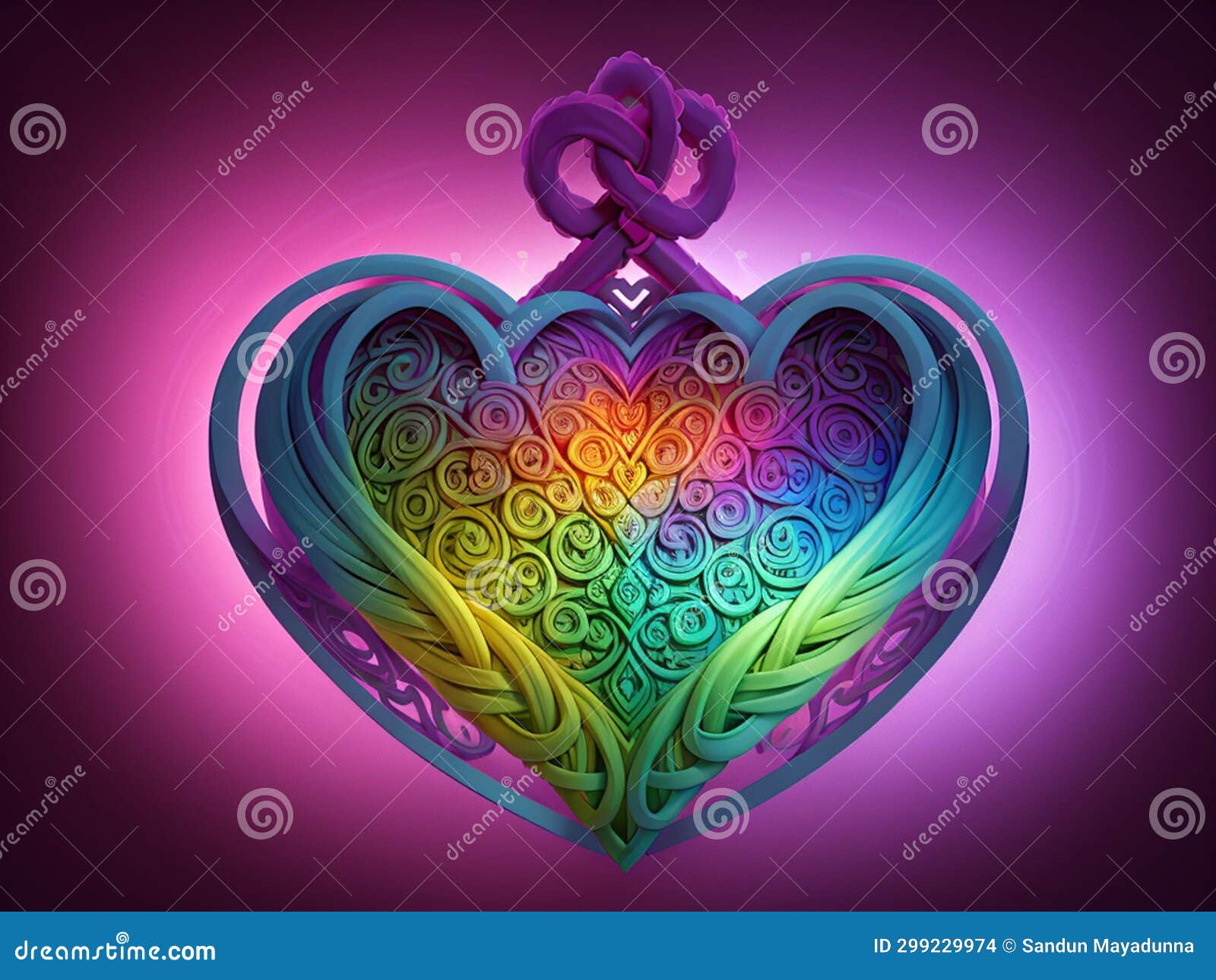 Beautiful Love Knot Symbolizing Eternal Love Celebrating the Valentines Day Stock Illustration