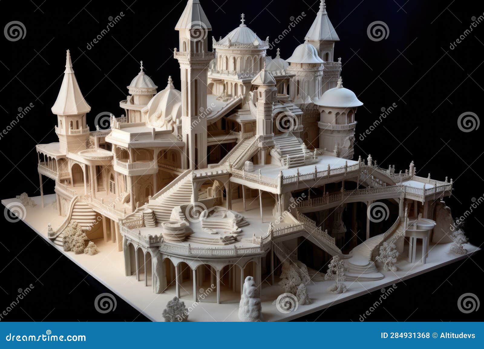 intricate 4d printed architectural model