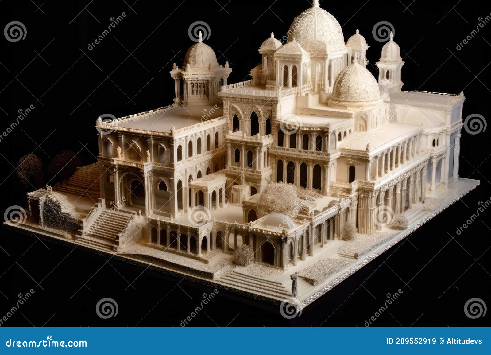 intricate 4d printed architectural model