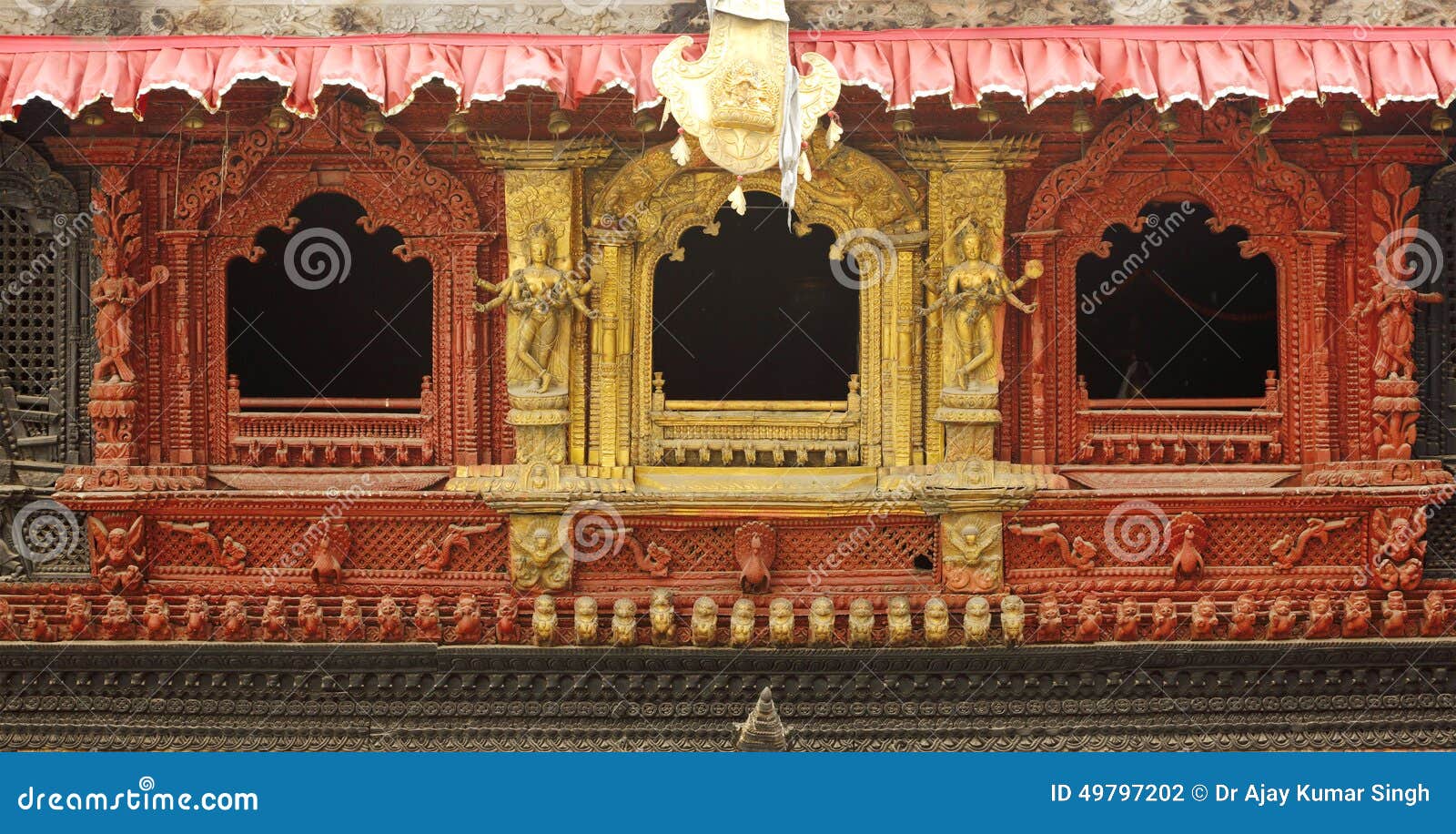 intricate  on the windows of hanuman dhoka durbar