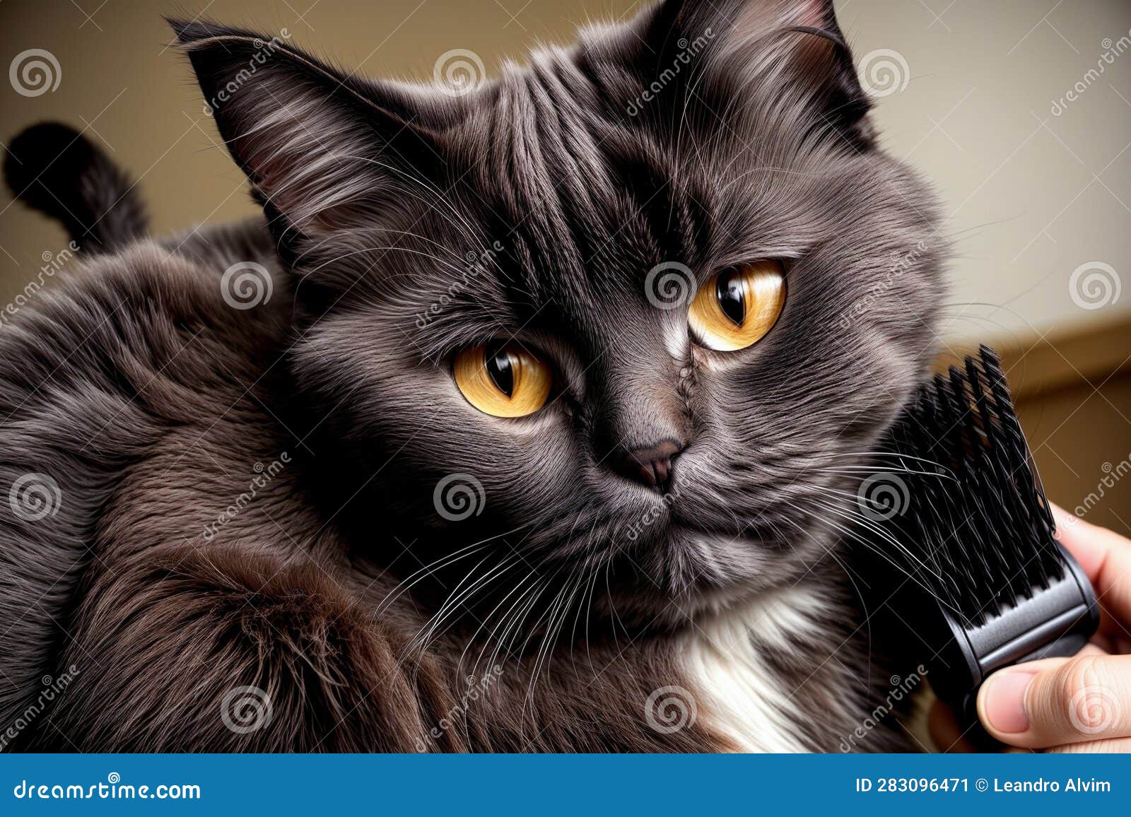 Intricate Details of Realistic Cat Grooming Brushes.AI Generated Stock