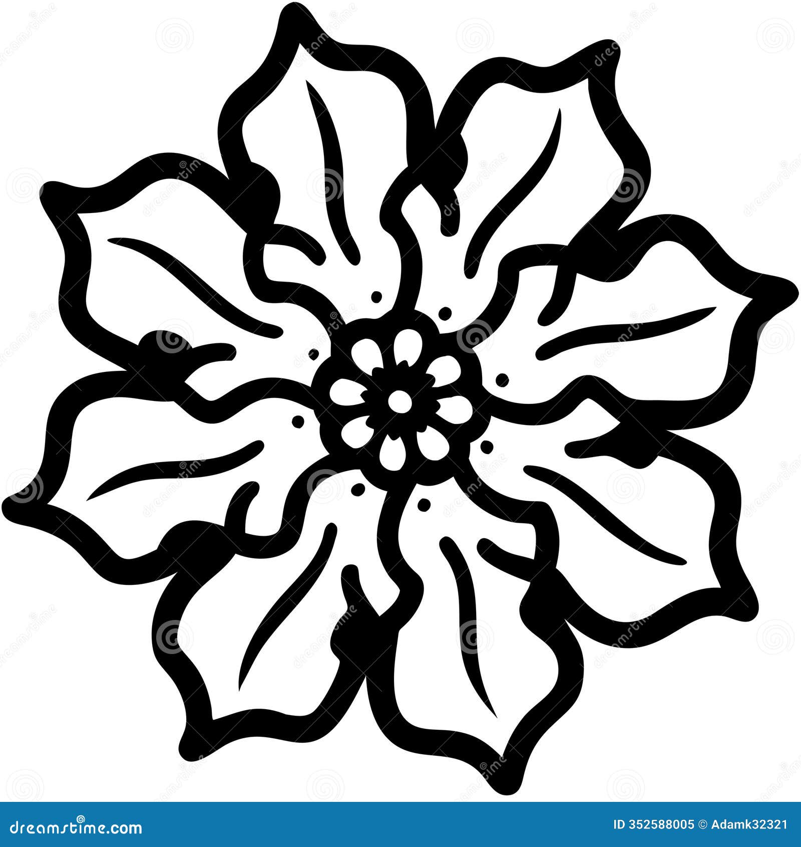 intricate floral   for tattoo or coloring book art