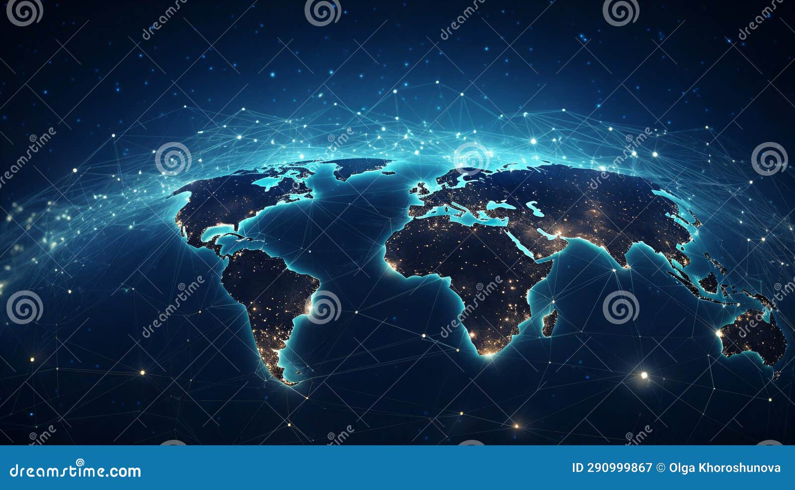 an intricate  depicting a global network connection. generative ai.