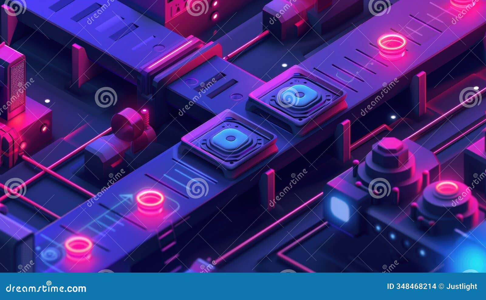 the intricate inner workings of a microfactorys automated conveyor system seamlessly integrating iot sensors to monitor