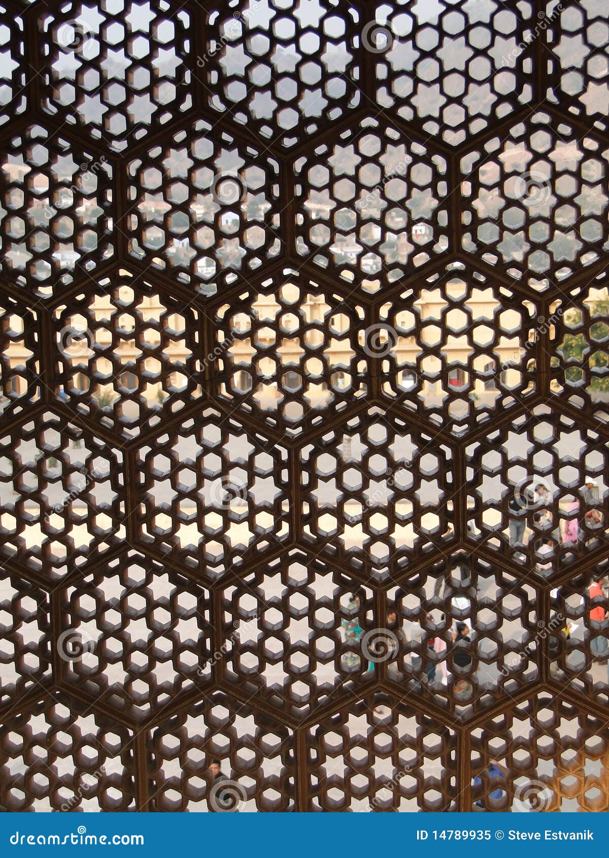 Intricate Marble Screen in Amber Fort, Stock Image Image of