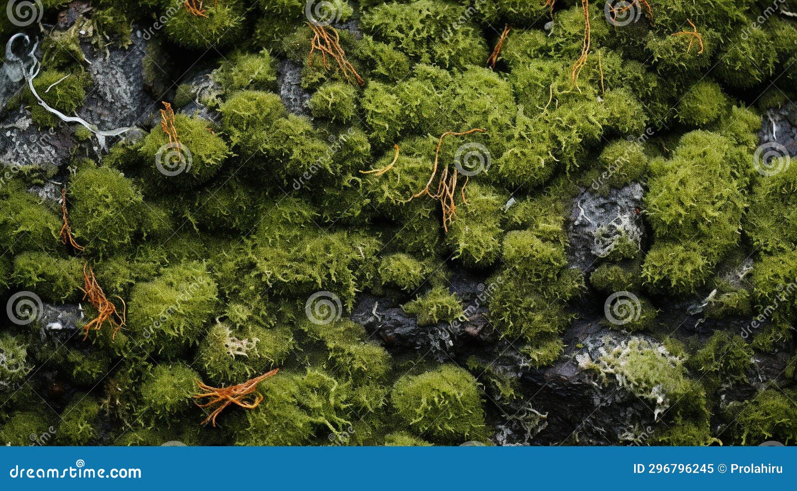 intricate moss and lichen patterns on forest rocks