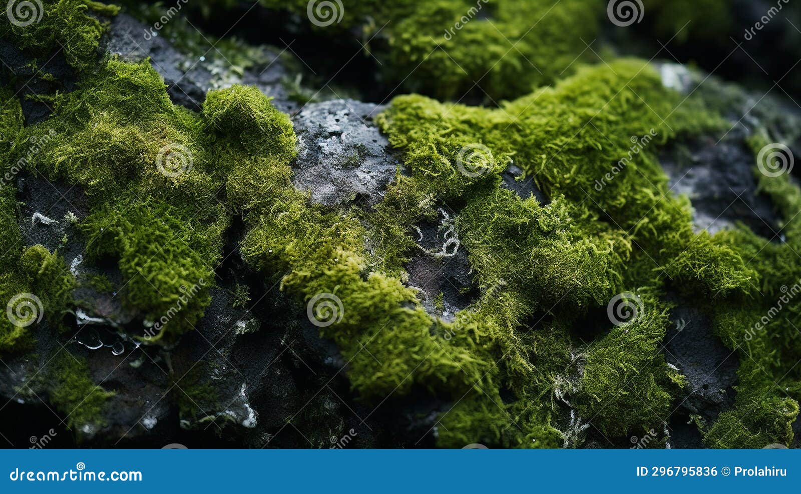 intricate moss and lichen patterns on forest rocks