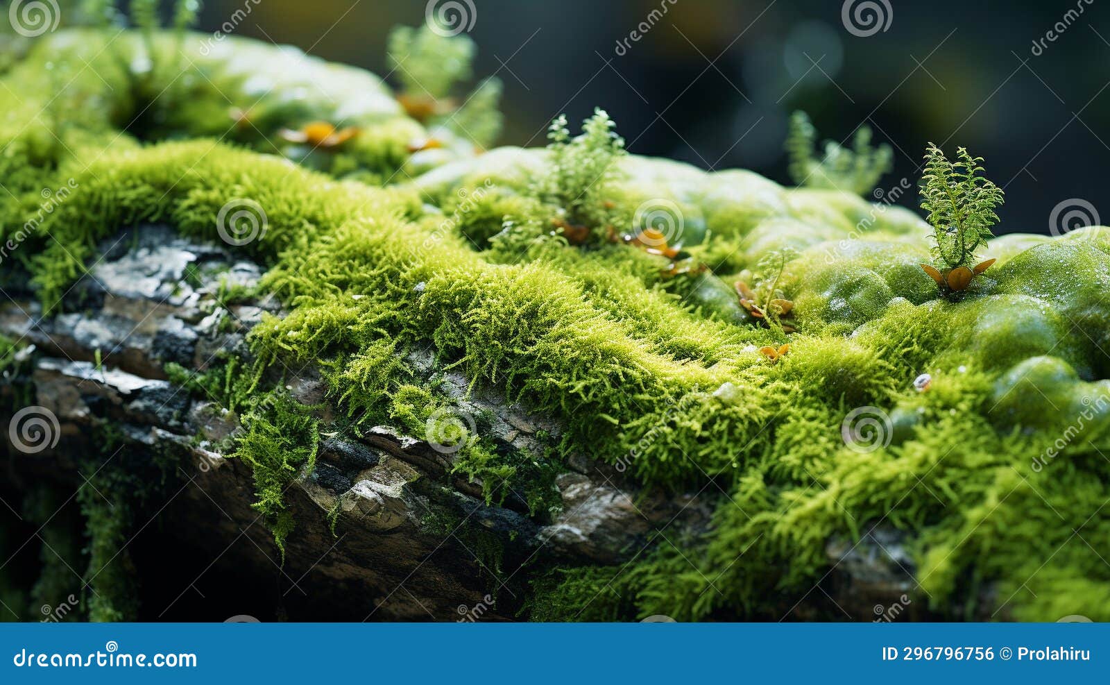 intricate moss and lichen patterns on forest rocks