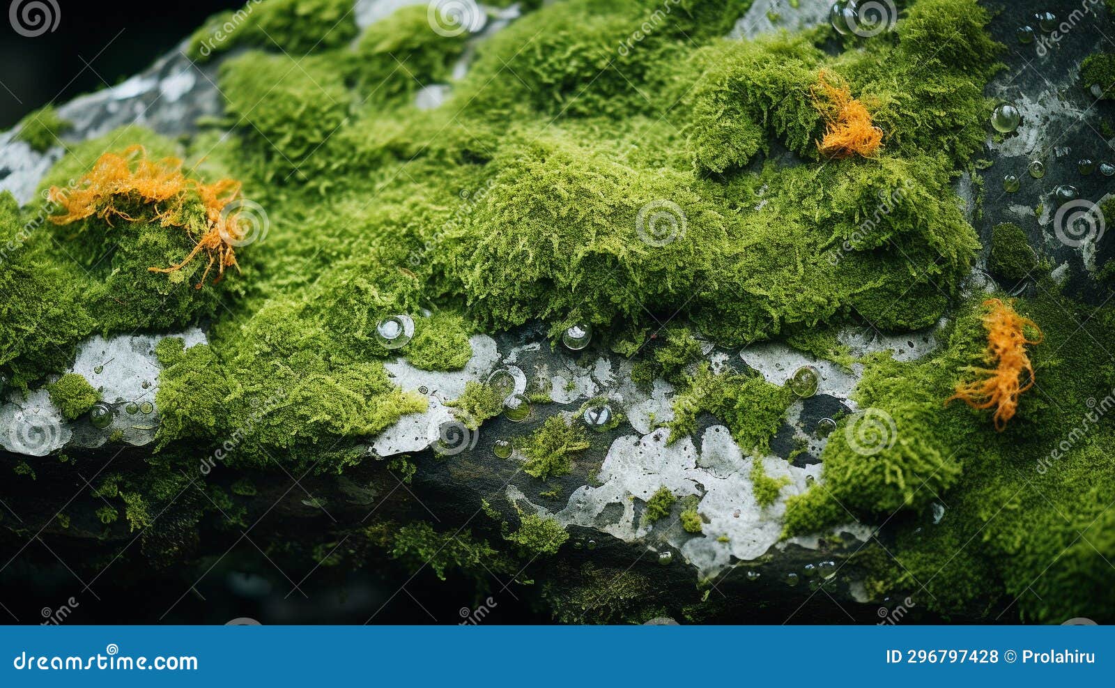 intricate moss and lichen patterns on forest rocks