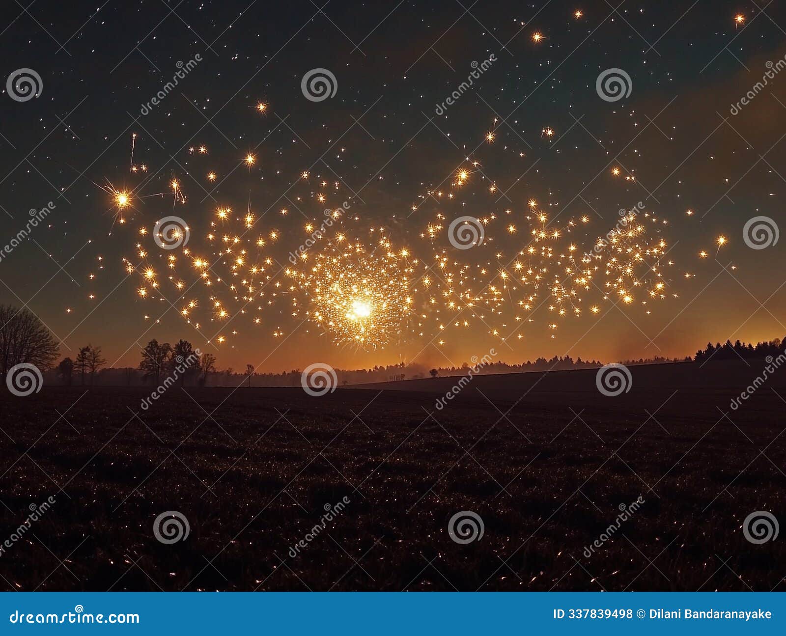 intricate patterns of diwali fireworks in the night sky