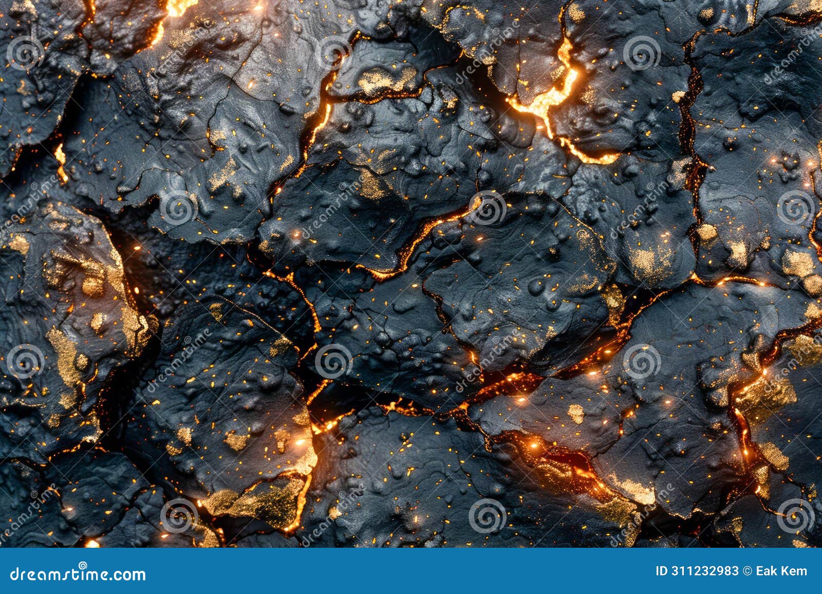 intricate patterns of molten lava cracks cooling on volcanic surface Ã¢â¬â nature's abstract artwork