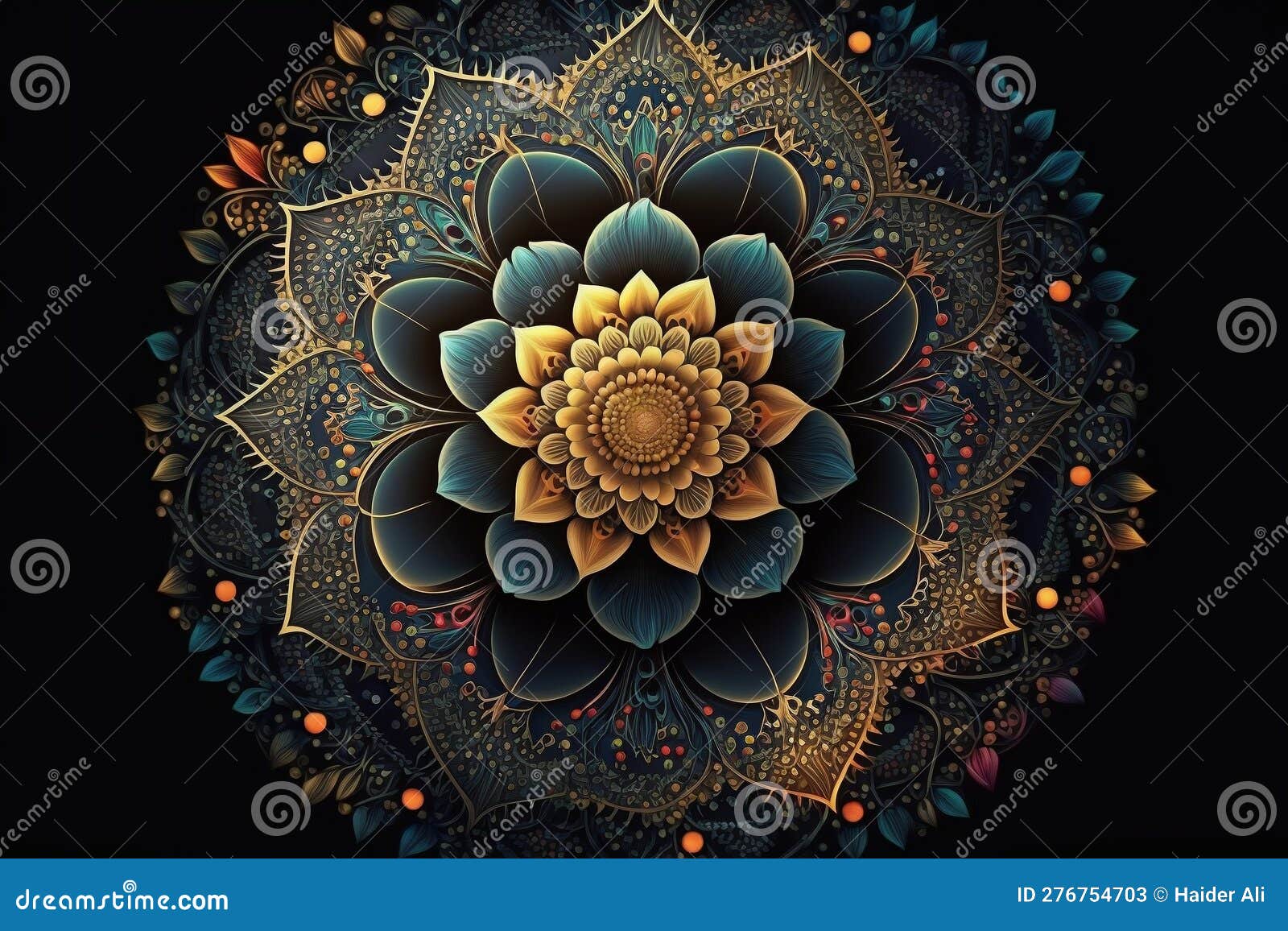 intricate and symmetrical mandala with easter themed s such as eggs, bunnies, and flowers. generative ai