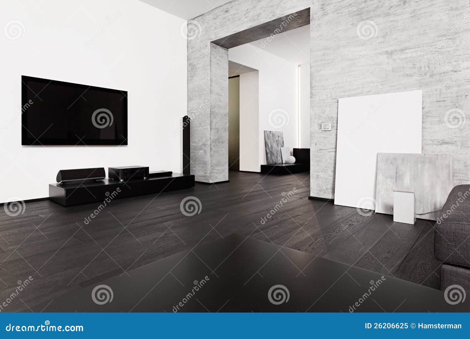 Intérieur moderne de salon de type de minimalisme images stock ...