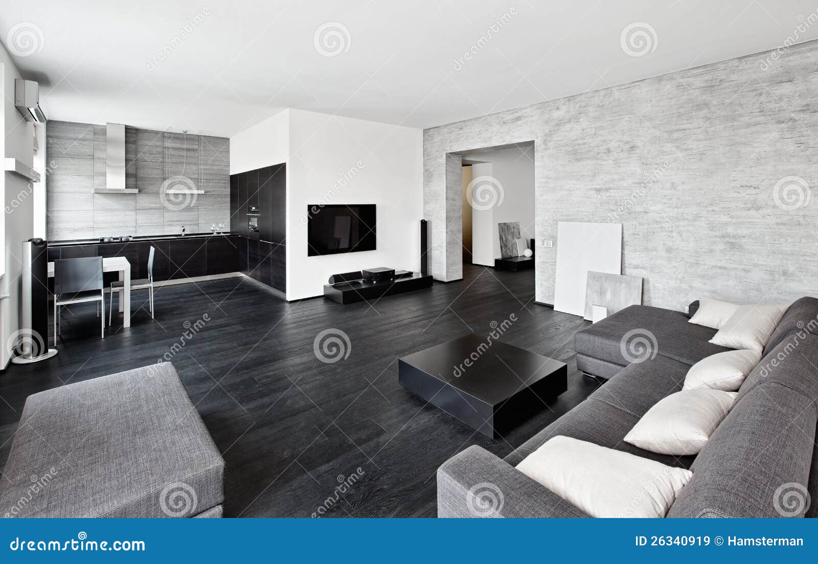 Intérieur moderne de salon de type de minimalisme images stock ...