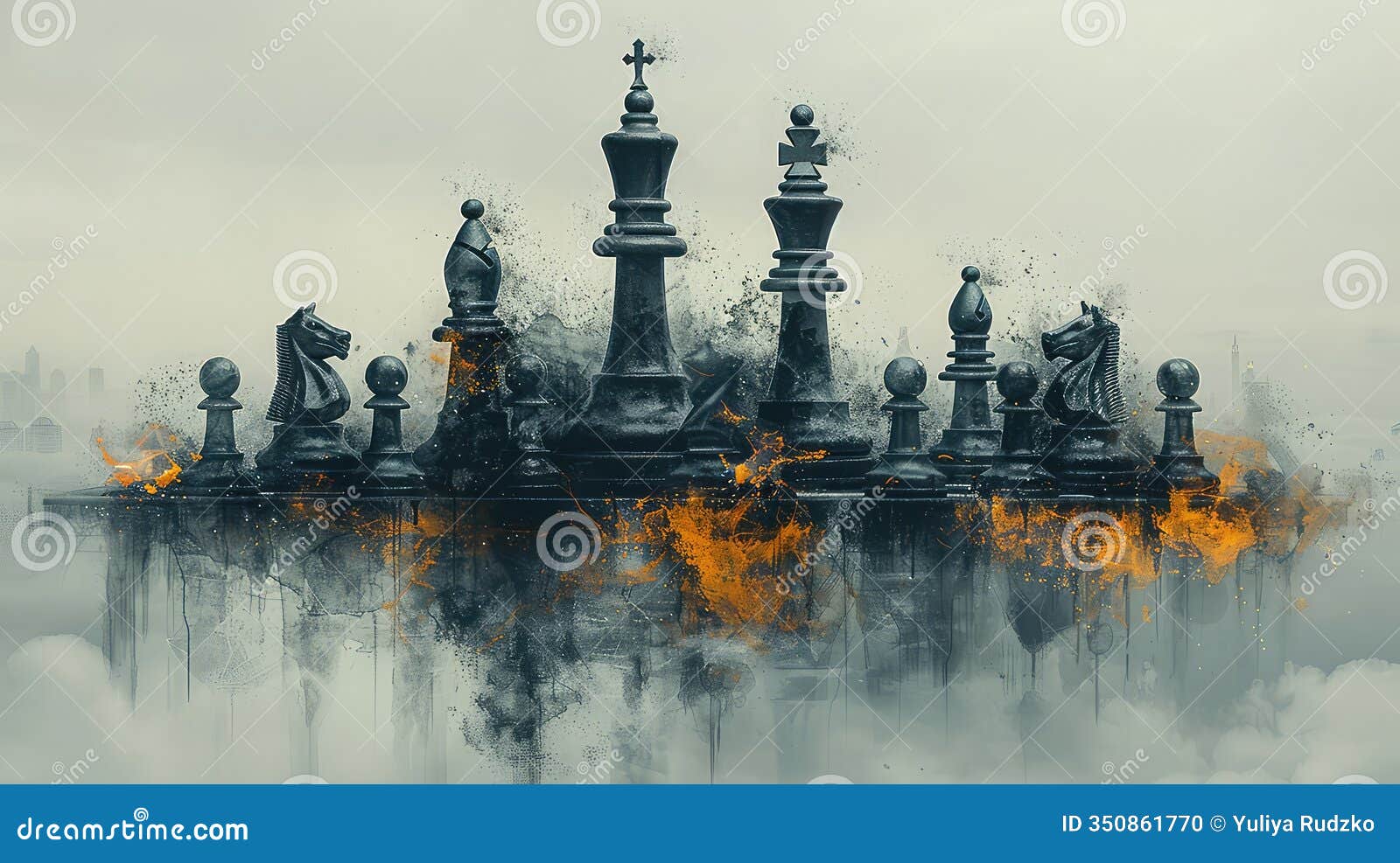 intriguing digital art piece merging chess and artificial intelligence, showcasing an ai figure as a signature 