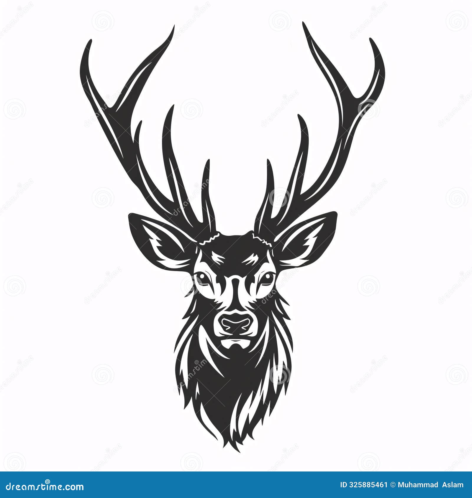 deer head   on gray background. deer animal icon  .
