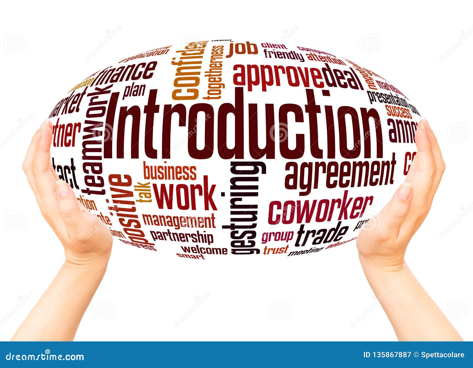 introduction word cloud hand sphere concept