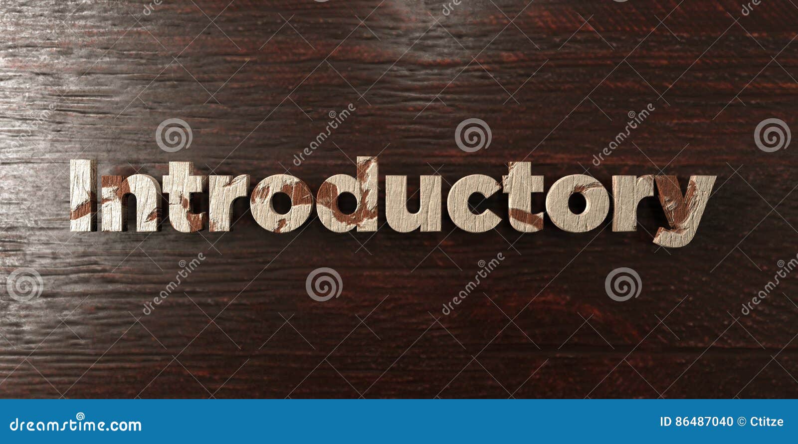introductory - grungy wooden headline on maple - 3d rendered royalty free stock image