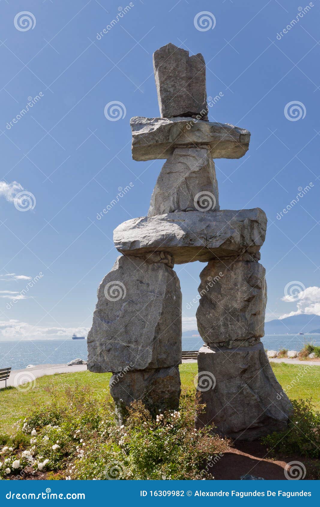 Inukshuk in Stanley Park stock photo. Image of inukshuk 16309982