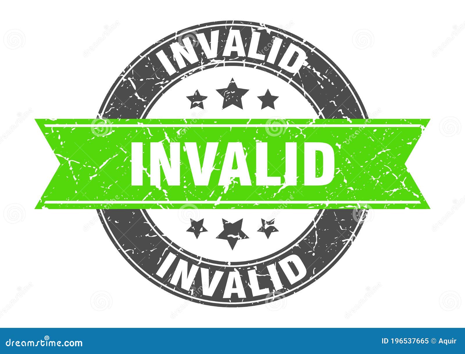 Invalid Round Stamp with Ribbon. Label Sign Stock Vector Illustration of circle, black 196537665