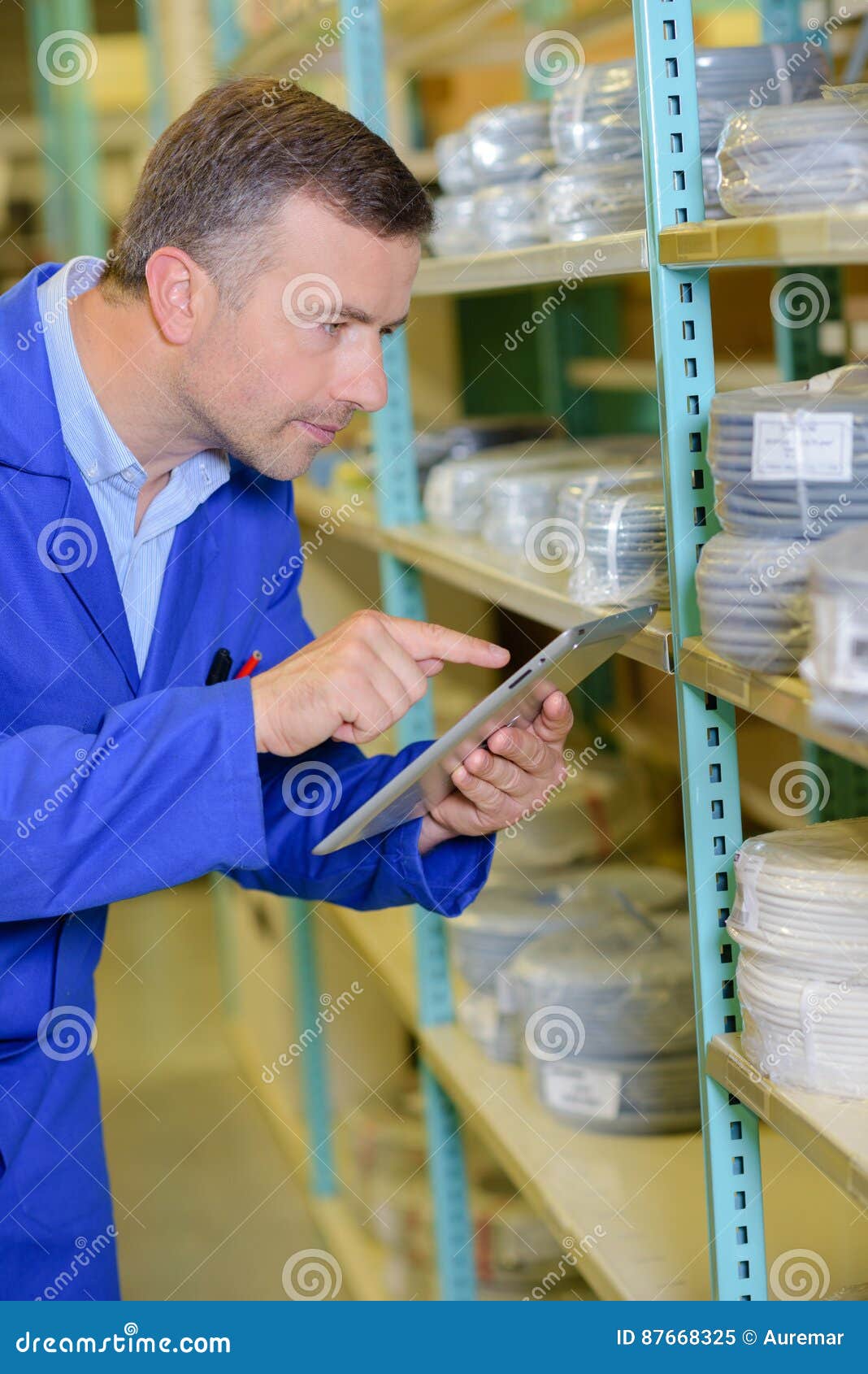 Inventory Worker in Warehouse Stock Image Image of technology