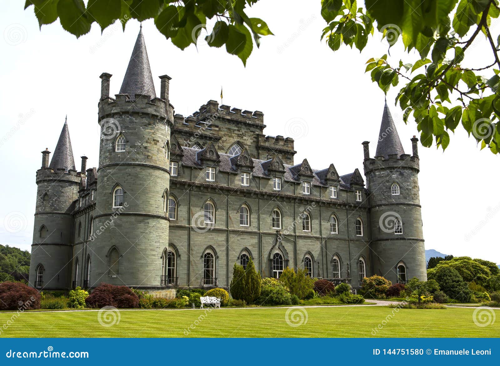 inveraray castle in western scotland, on the shore of loch fyne. it has been