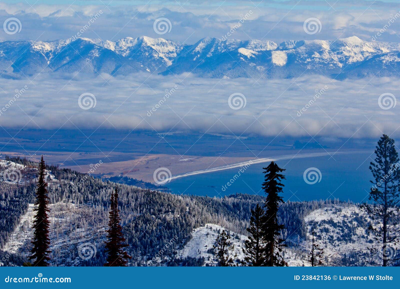 an inversion - north shore of flathead lake