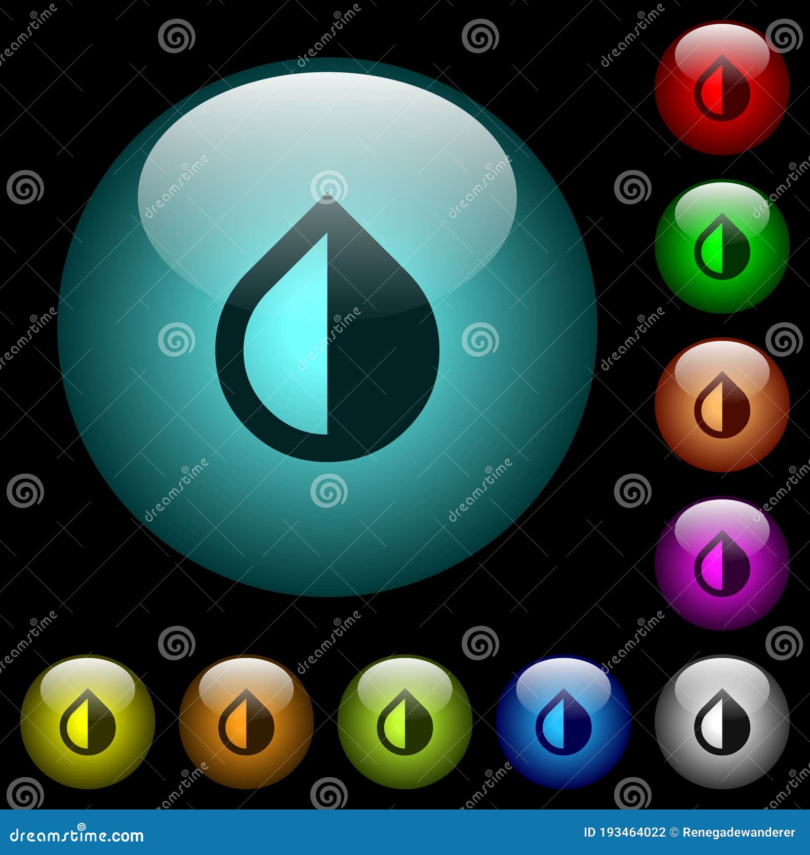 invert colors icons in color illuminated glass buttons