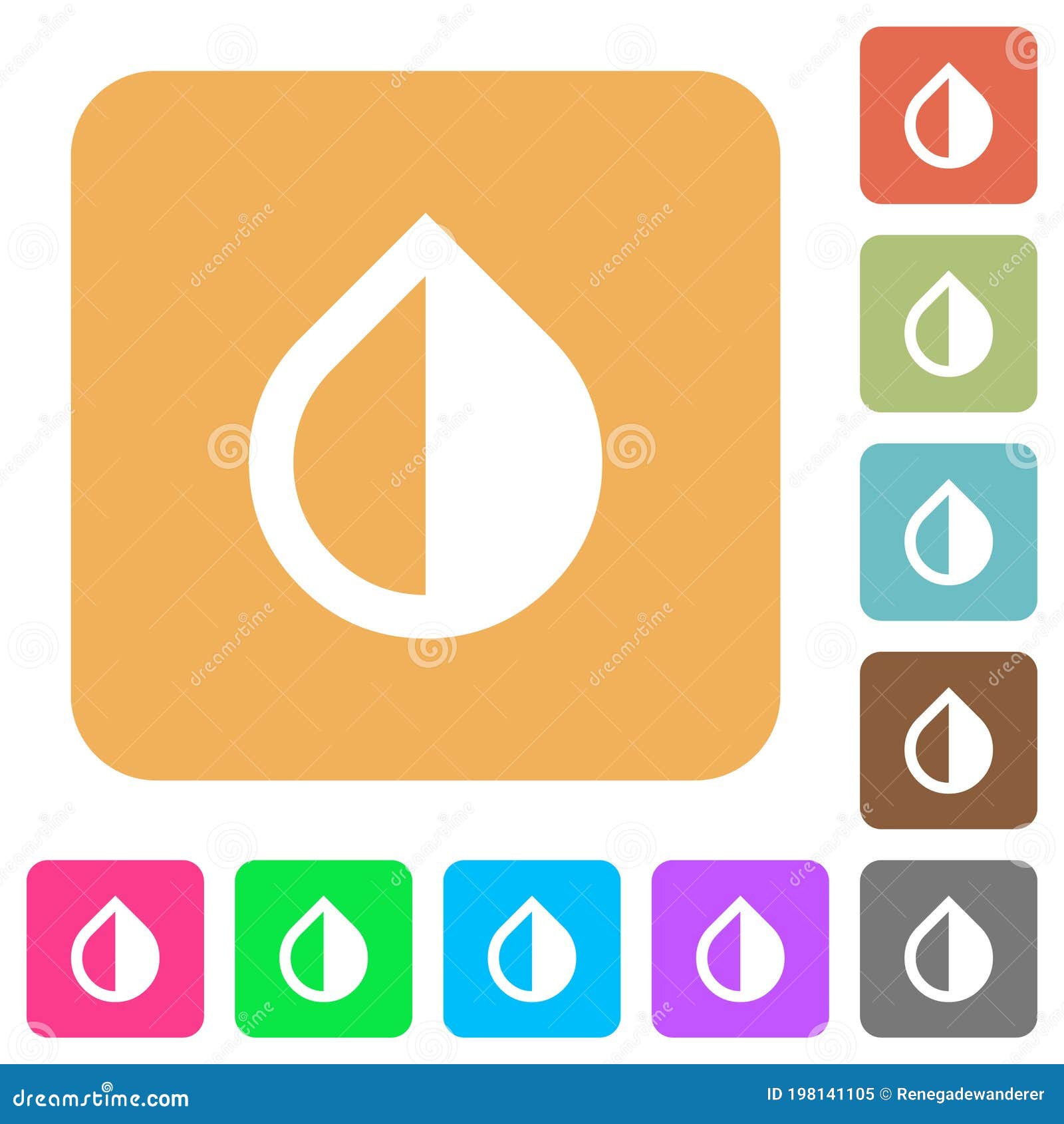 invert colors rounded square flat icons