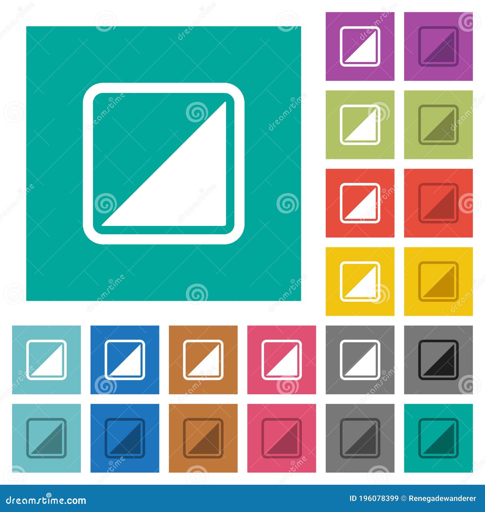 invert object square flat multi colored icons