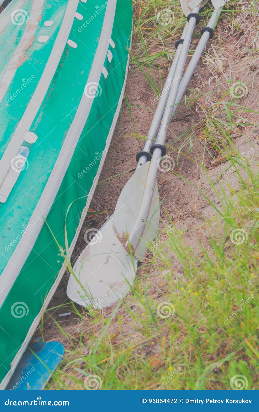 Inverted Paddles and Kayaks. Stock Photo Image of nature, leisure 96864472
