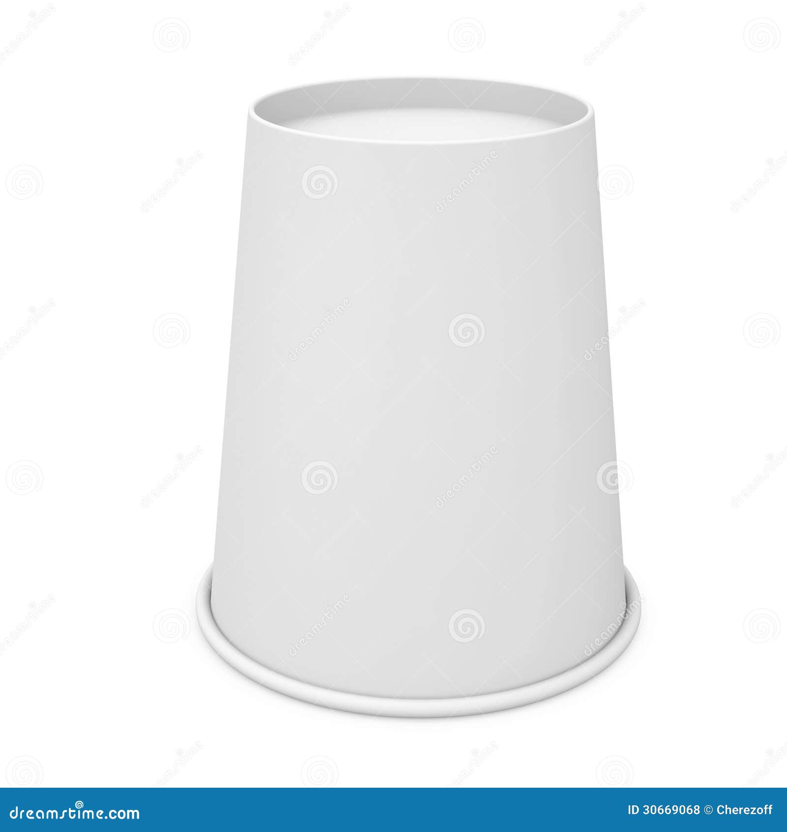 Inverted white paper cup stock illustration. Illustration of generic