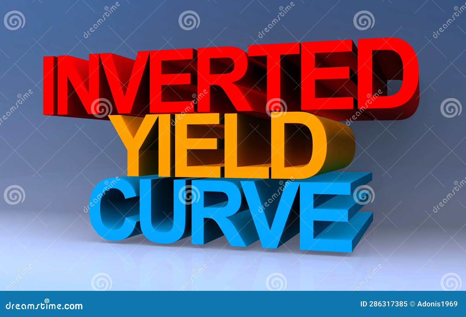 inverted yield curve on blue