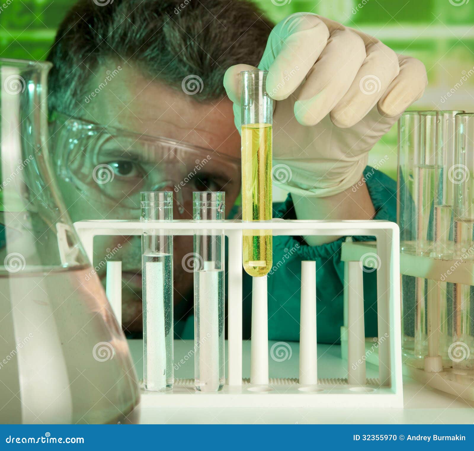 Investigator Checking Test Tubes Stock Photo Image of experiment