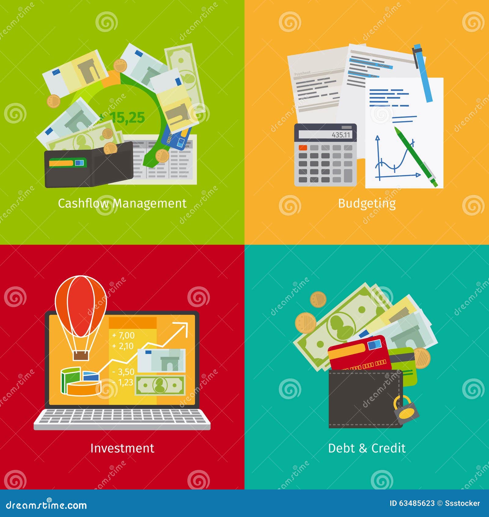 Investing And Personal Finance Stock Vector - Illustration of approved ...