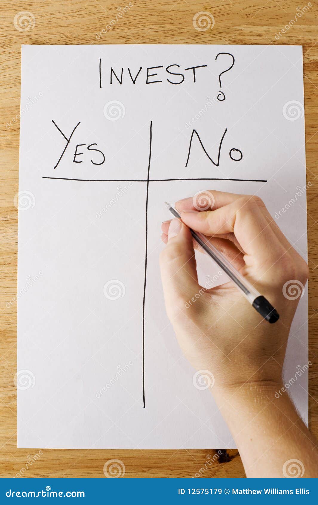 Investment Decision stock image. Image of brainstorm 12575179