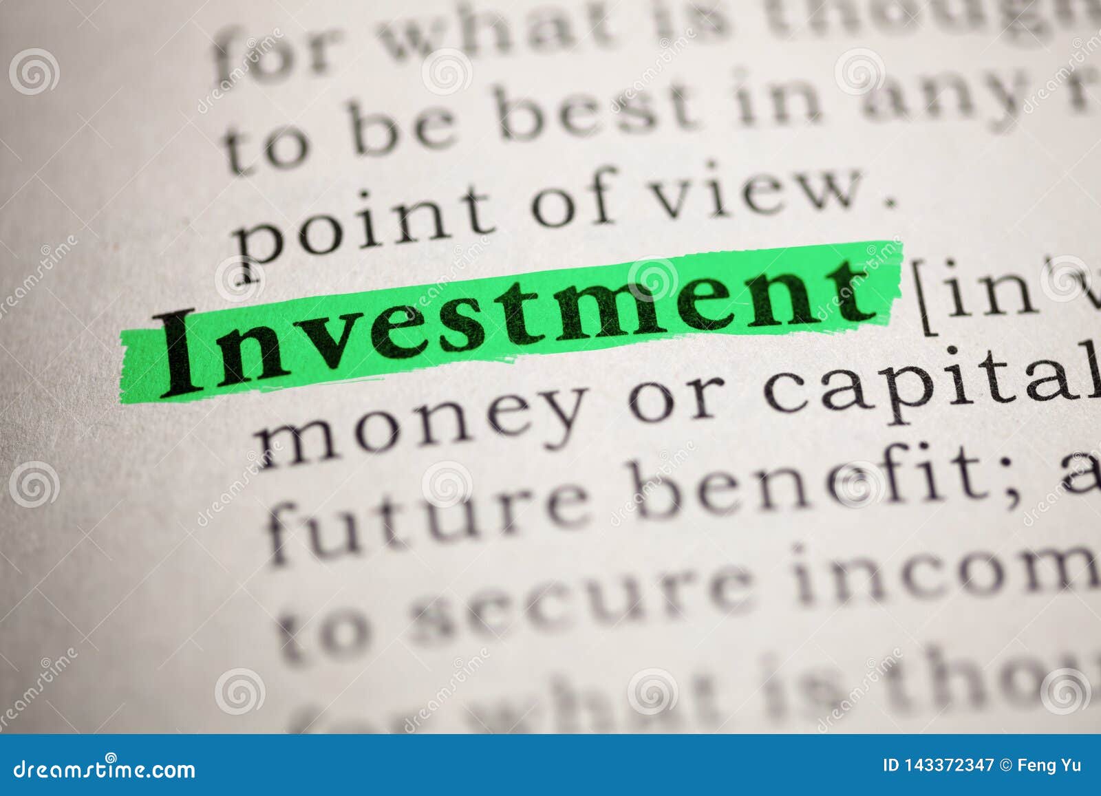 Definition of the Word Investment Stock Image Image of markers