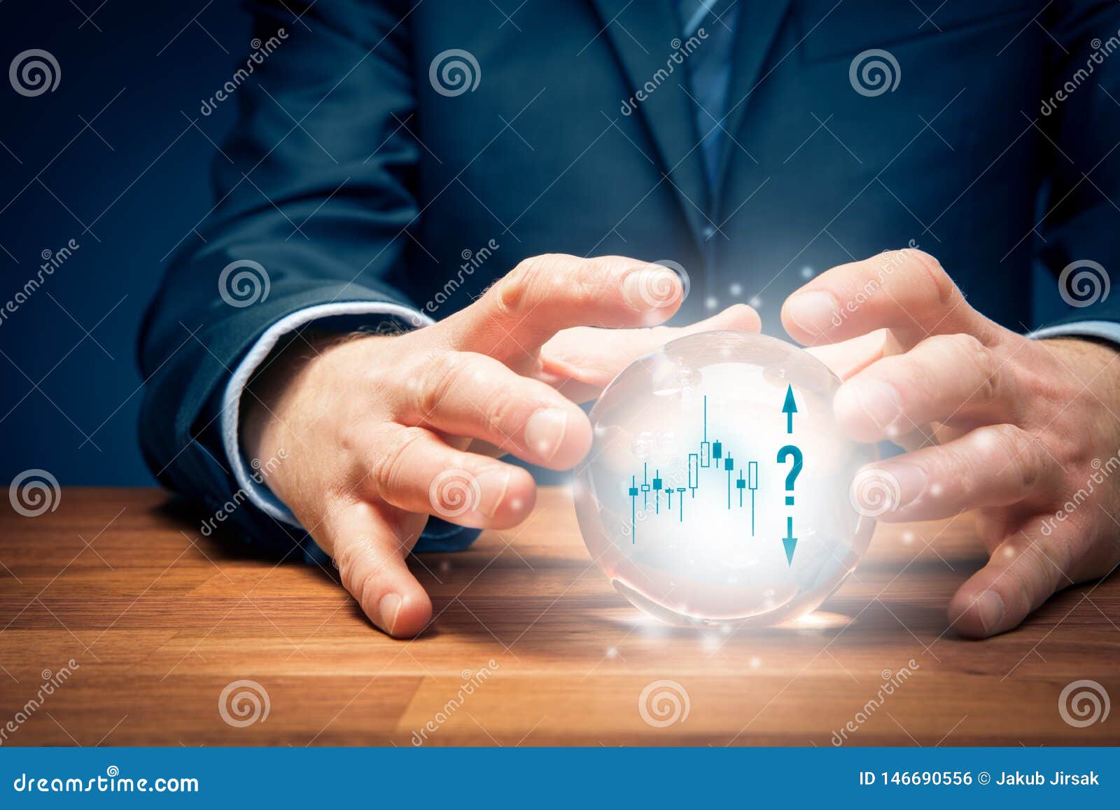 investment prediction concept with crystal ball