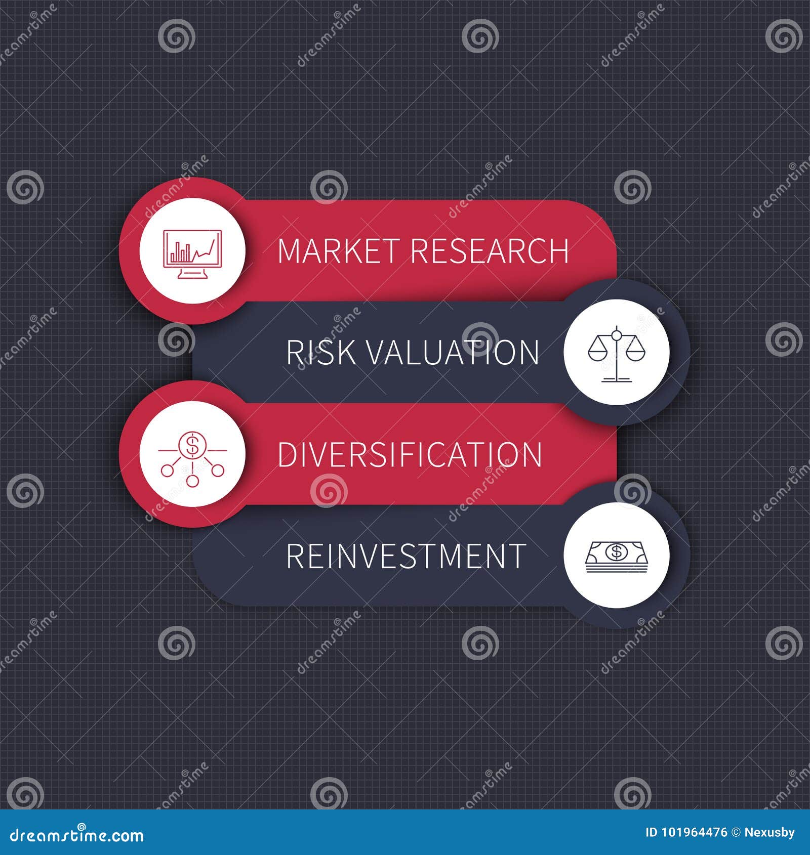 Investment Strategy, Infographic Elements Stock Vector Illustration