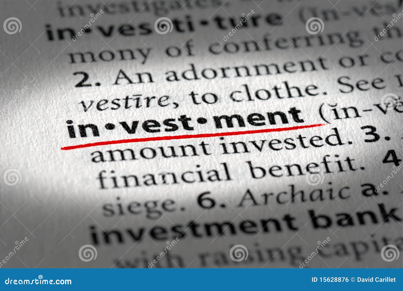 Investment Text And Definition Royalty Free Stock Image - Image: 15628876
